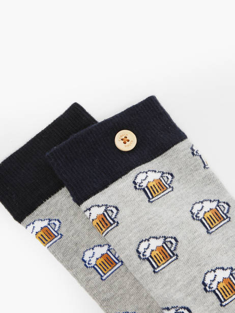 Paire De Chaussettes Leopold Zoe Cabaia Gris socks men ZOE vue secondaire 1
