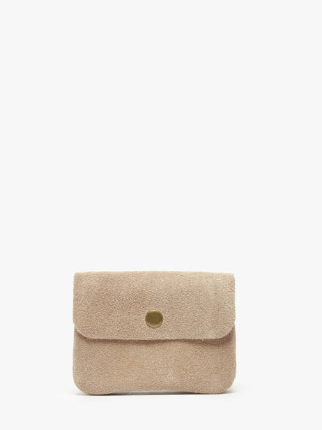 Porte-monnaie Velvet Cuir Milano Beige velvet VE23091