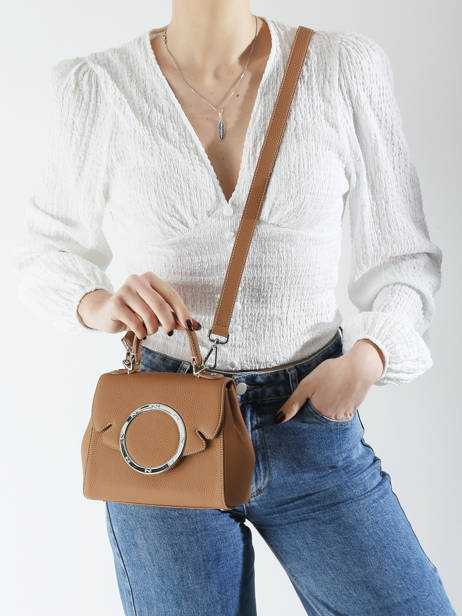 Sac Porté Main Yumi Cuir Nathan baume Marron ginkgo 4 vue secondaire 1