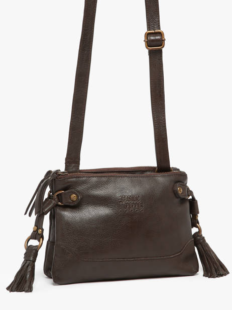 Sac Bandoulière Cow Cuir Basilic pepper Marron cow BCOW82 vue secondaire 2