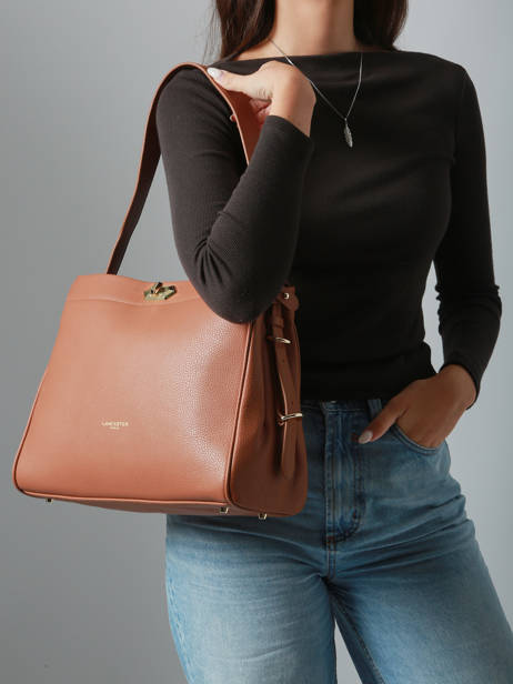 Sac Porté épaule Mademoiselle Romy Cuir Lancaster Marron mademoiselle romy 106 vue secondaire 1