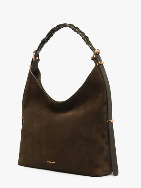 Grand Sac Hobo Jess En Cuir Velours Vanessa bruno Vert jess 29V40917 vue secondaire 2