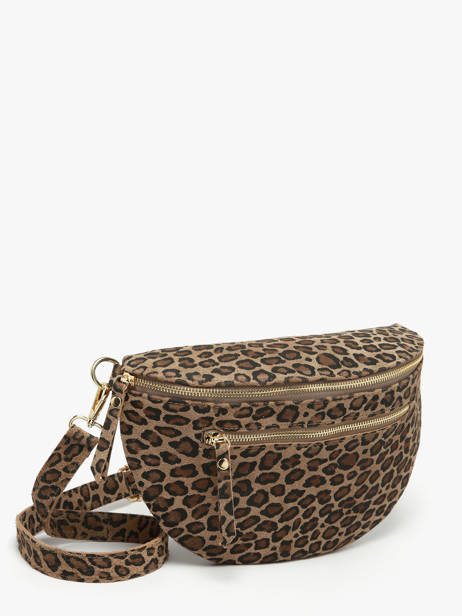 Sac Banane Velvet Leopardo Cuir Milano Marron velvet leopardo VL24091 vue secondaire 2