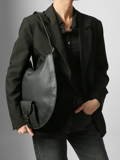 Sac Hobo M Cuir Paul marius Noir vintage M vue secondaire 1