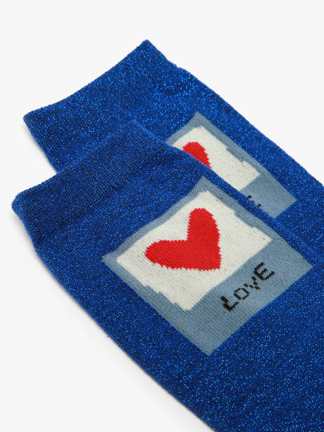 Chaussettes Pieces Bleu socks women 17162495 vue secondaire 1