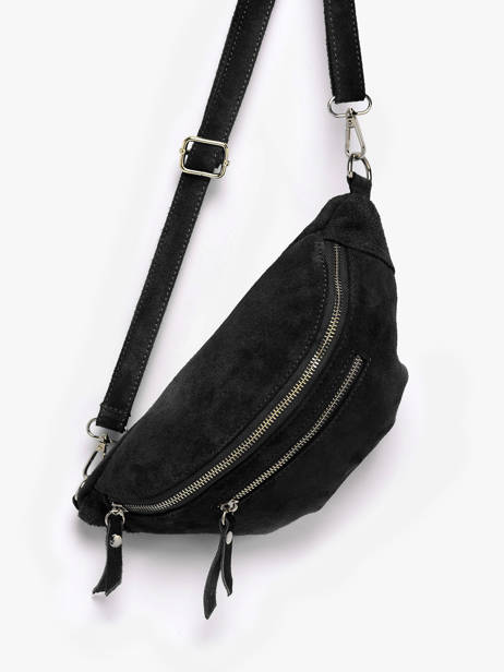 Sac Banane Cuir Milano Noir velvet VE24119O vue secondaire 2