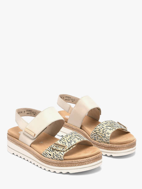 Sandales En Cuir Remonte Beige women 60 vue secondaire 1