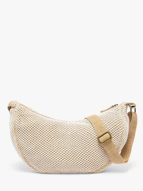 Sac Bandoulière Resille Coton Le voyage en panier Beige resille PM943 vue secondaire 3