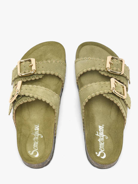 Mules Avec Brides En Cuir Semerdjian Vert women ARIANNA vue secondaire 3