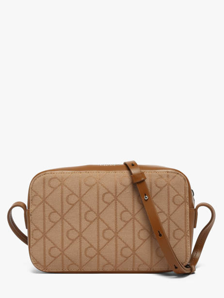 Sac Bandoulière Emblem Jacquard Calvin klein jeans Beige emblem jacquard 4F3533G vue secondaire 3