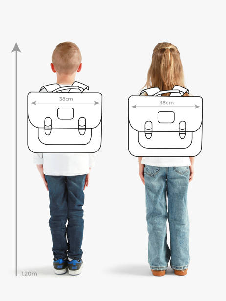Cartable 2 Compartiments Lily Boys Stones and bones Bleu boys B vue secondaire 1